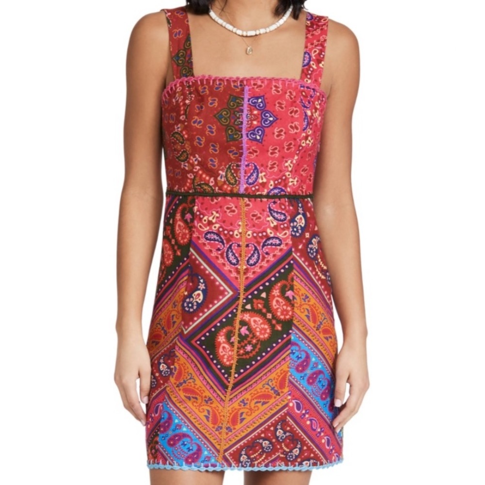 Farm Rio Bandana Print Mini Dress Linen Blend
Boho Summer Colorful Size S